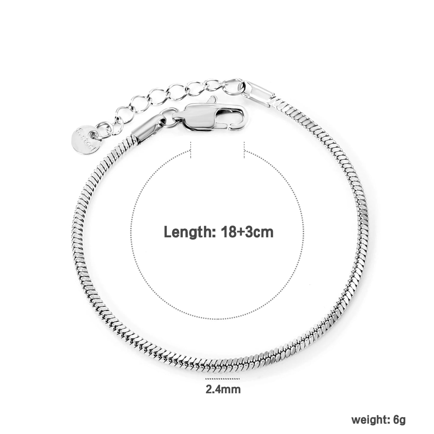 LUXUSTEEL 2-8mm Women‘s Stainless Steel Chain Bracelet Geometric Charm Chain Metal Female Bracelet Fashion Jewelry Party Gifts