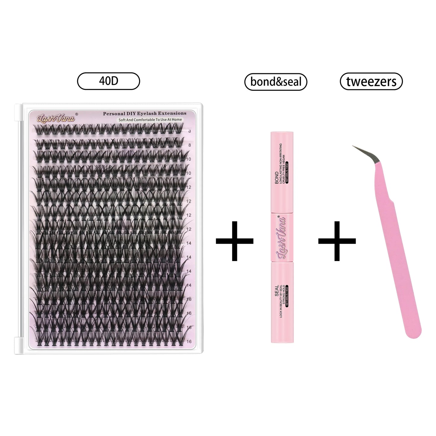 320pcs DIY Lash Extension Super Volume Cluster Count Lash Clusters Individual with Bond and Seal & Remover  Tweezers Makeup Tool