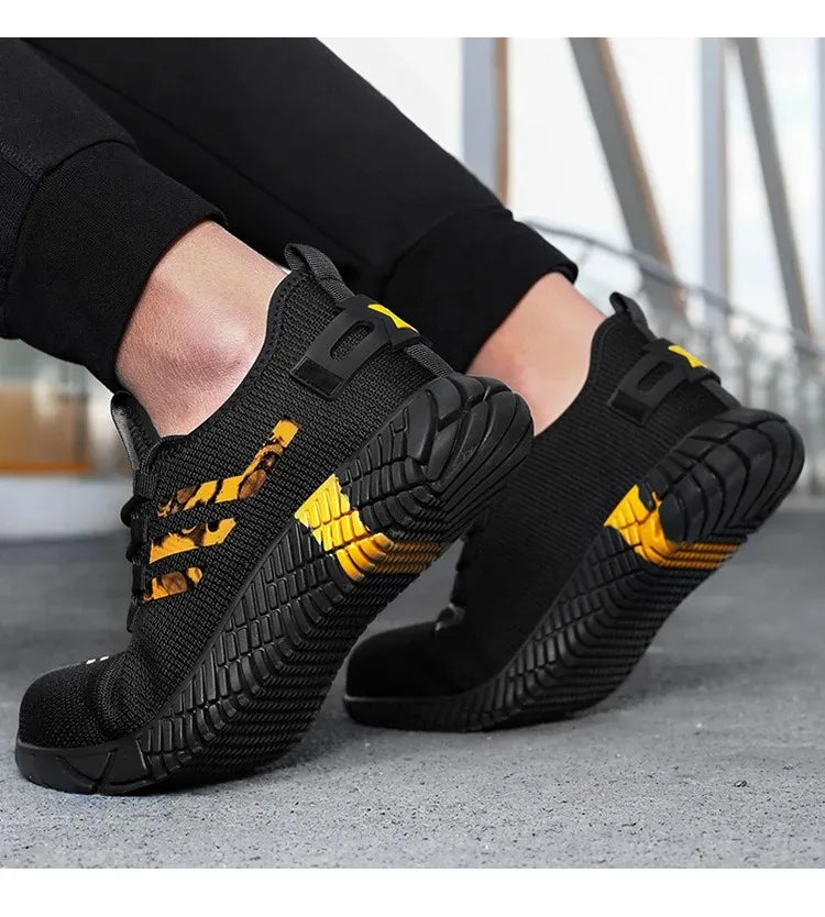 Work Sneakers Men Safety Shoes Construction Steel Toe Work Shoes Safety Boots Men Shoes Anti-Puncture Working Summer Kevlar
