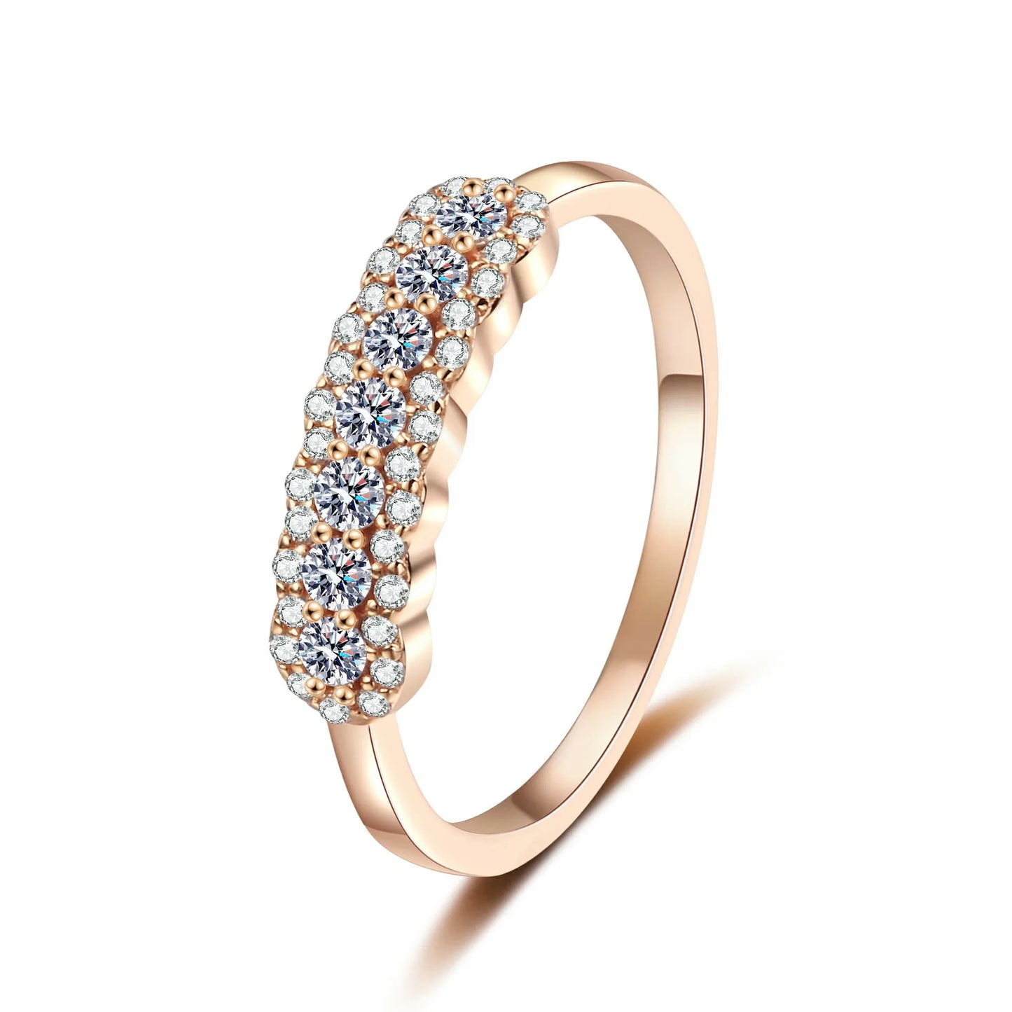 Luxury 0.37ct Moissanite 18k White Gold & Platinum PT950 Ring for Women High-Quality Shiny Wedding Jewelry