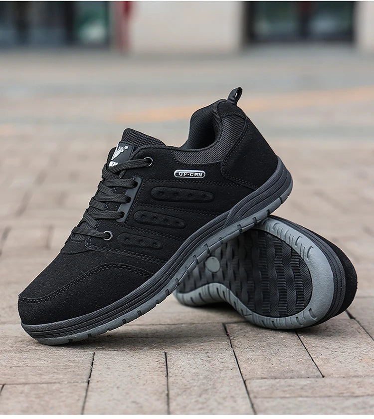 Male Jeans Footwear Winter Men Outdoor Casual Flat Shoes Classic Style Hiking Shoes Wear Resisting Anti-Skid Walking Middle Aged