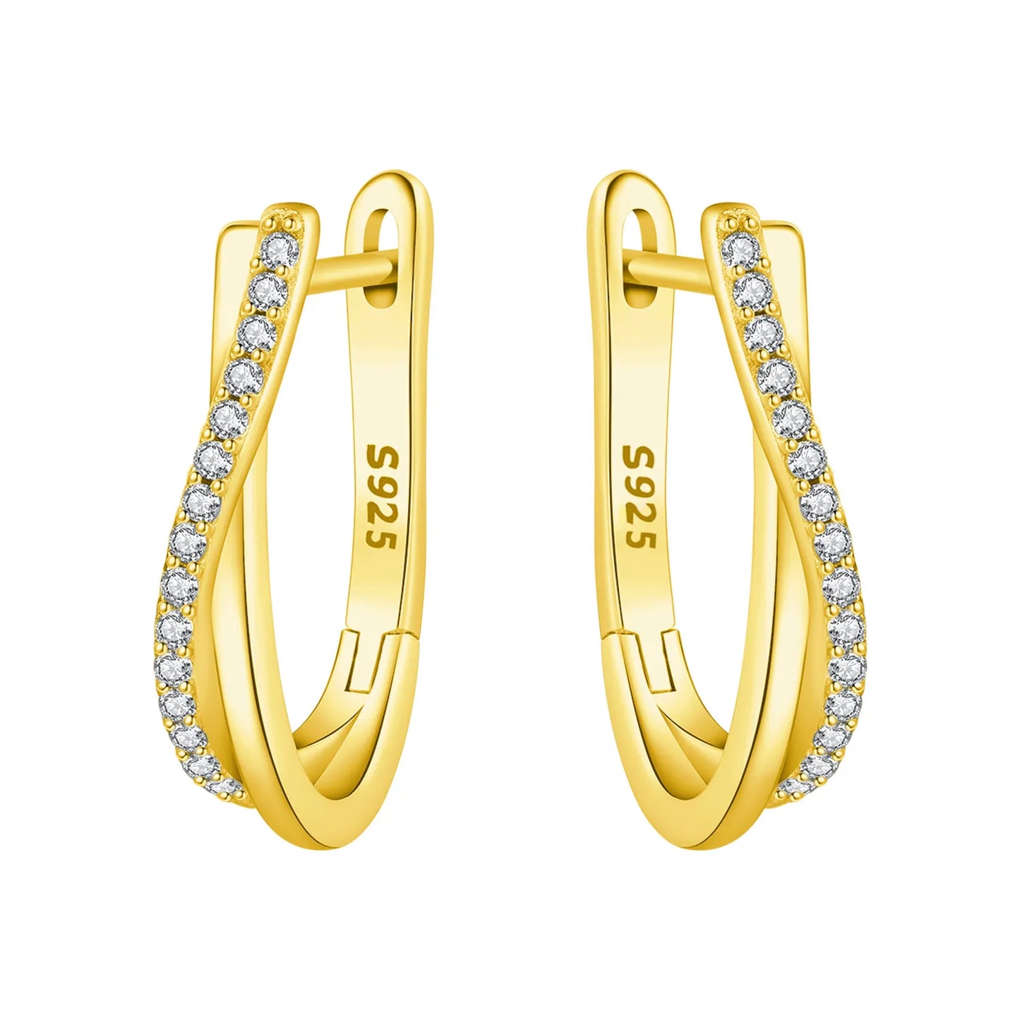 CYCUFF S925 Sterling Silver Zircon Simple Geometry Big Double Ring Earrings Birthday Party Gift Trend 2025 Jewelry Women Earring