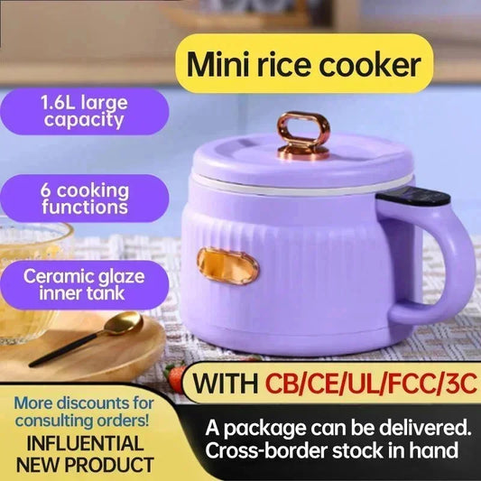 220V 110V 1.6L 600W Mini Electric Cooking Pot Small Multifunctional Household Dormitory Noodle Cooking Pot Mini Electric