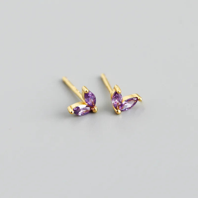INZATT Real 925 Sterling Silver 5mm Horse Eye Zircon Mini Stud Earrings for Women Classic Fine Jewelry Ear Hole Care Accessories
