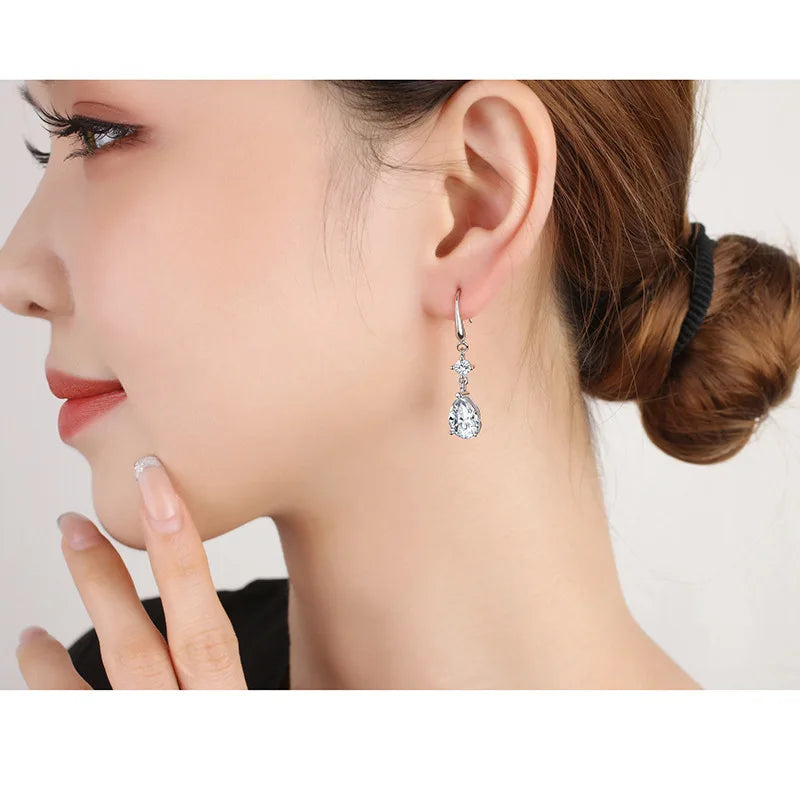 925 Sterling Silver Earrings luxury Circle Zircon Hoop Earring for Grils Woman Wedding party Jewelry Gifts Fine Jewelry