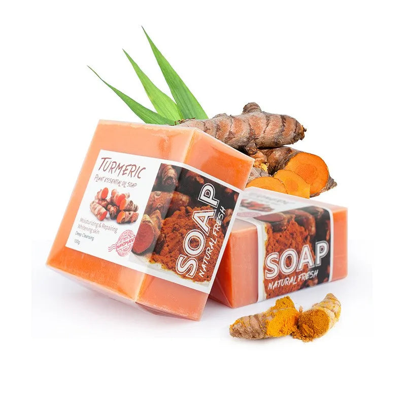 100g Pure Natural Turmeric Soap, Essential Oil Soap, Handmade Soap for Cleansing, Bathing, Deep Cleansing, Skincare, Moisturizin