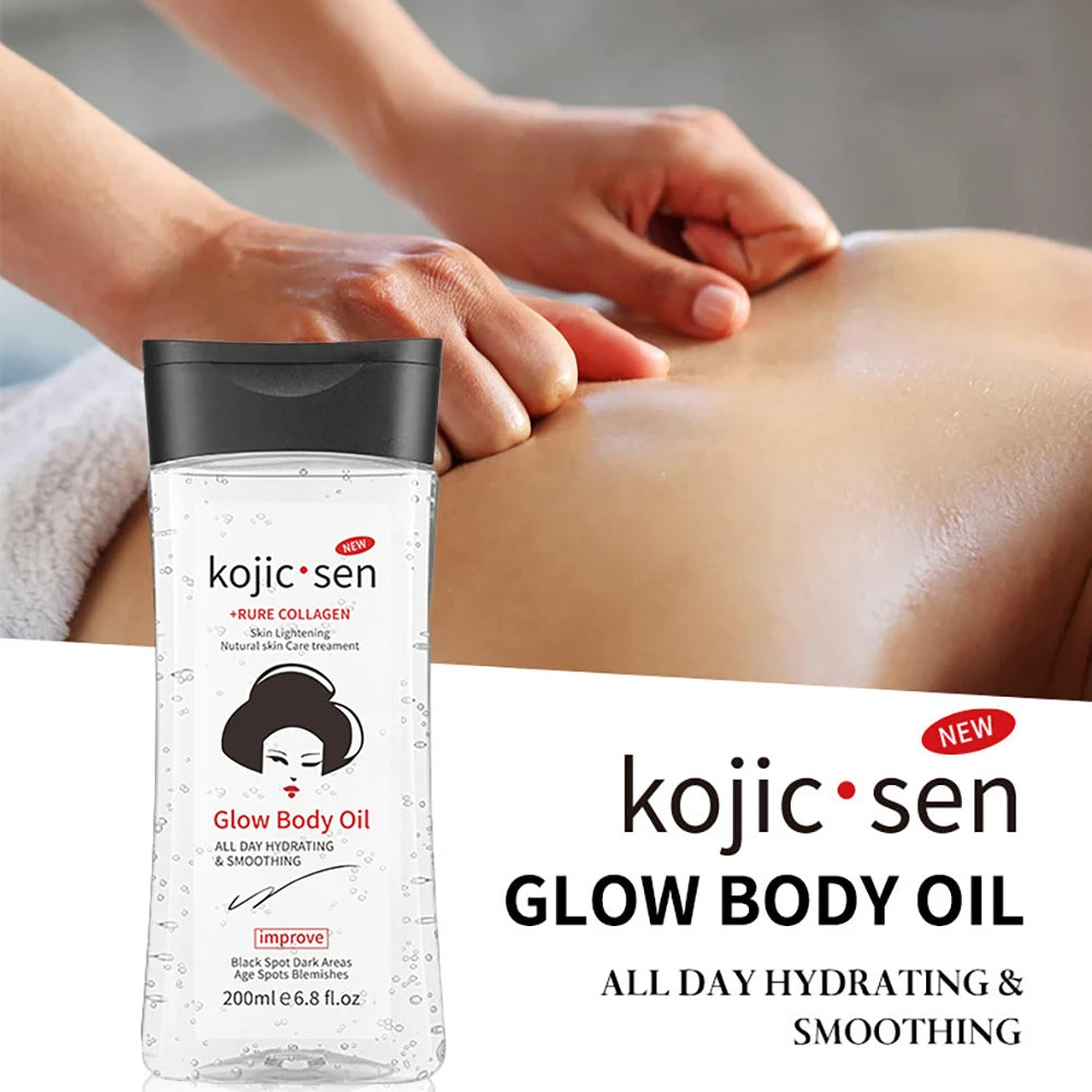 Kojic Acid Body Massage Essential Oil Nourishes Skin Foreign Trade Full Body SPA Cocoa Butter Scraping Moisturizing Body Gel Oil