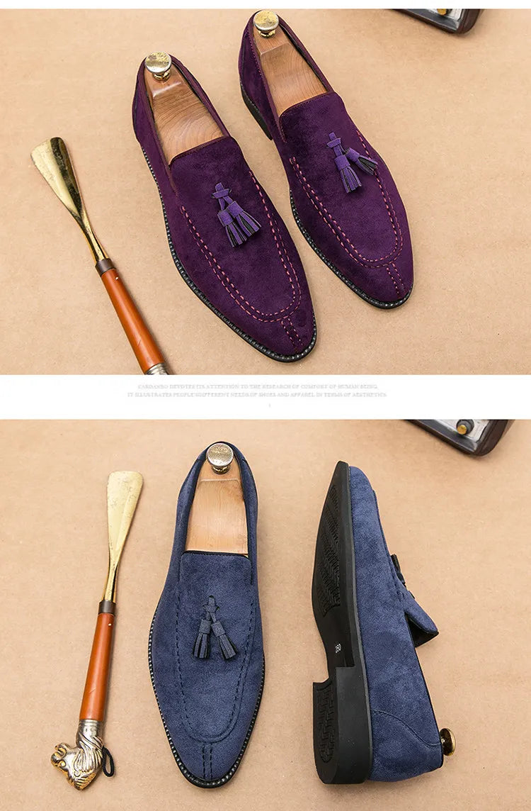 Men's Casual Leather Shoes Mens Fashion Patchwork Party Wedding Loafers Moccasins Men Slip-on Light Comfortable Driving Flats