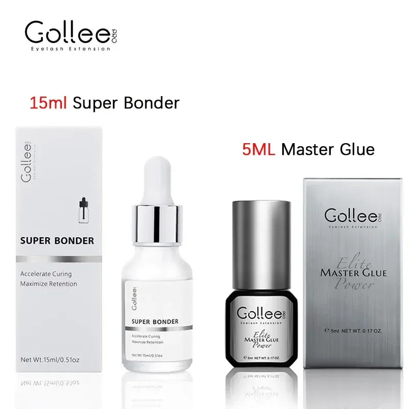 Gollee 0.5s Fast Dry Latex-free Lash Glue No Irritation Bonder Lash Extension Glue 15ml Bonder and Primer Clean Lash Supplies