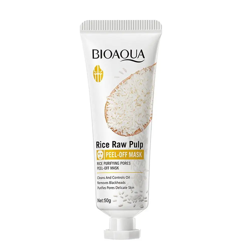 BIOAQUA Rice Raw Pulp Face Peel Off Mask Purifying Pores Clean Whitening Remove Blackheads Peeling Facial Masks Skin Care