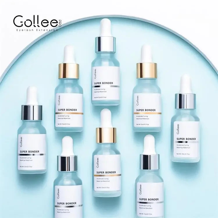 Gollee 0.5s Fast Dry Latex-free Lash Glue No Irritation Bonder Lash Extension Glue 15ml Bonder and Primer Clean Lash Supplies