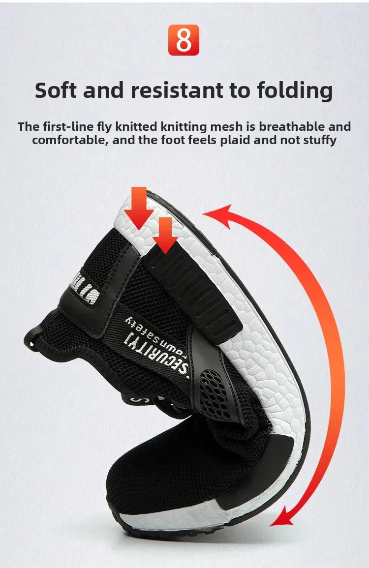 Lightweight Safety Shoes Men Women Work Shoes Steel Toe Cap Working Boots Sneakers Man Women Breathable Shoes Tactical Boots