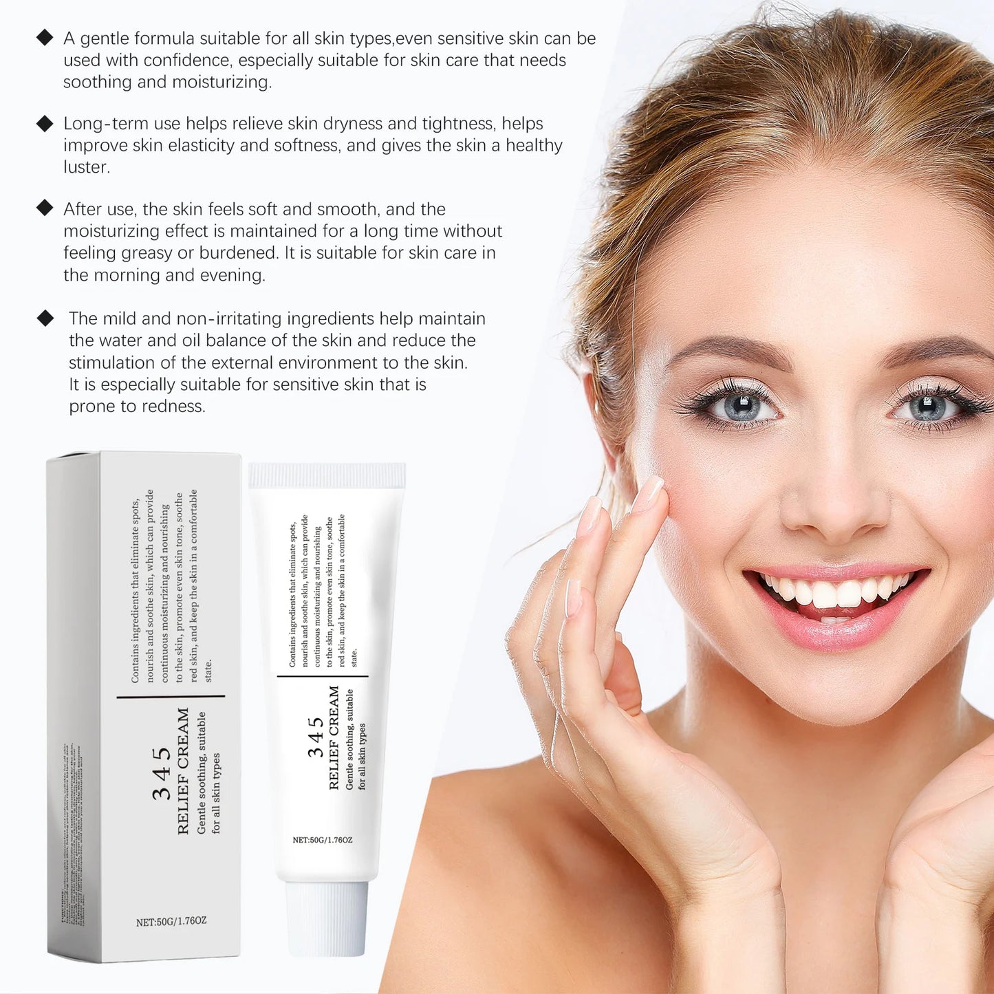 Hyaluronic Acid Soothing Face Cream Deep Hydration Improve Drying Reduce Dullness Repair Skin Barrier Radiance Face Care Lotion