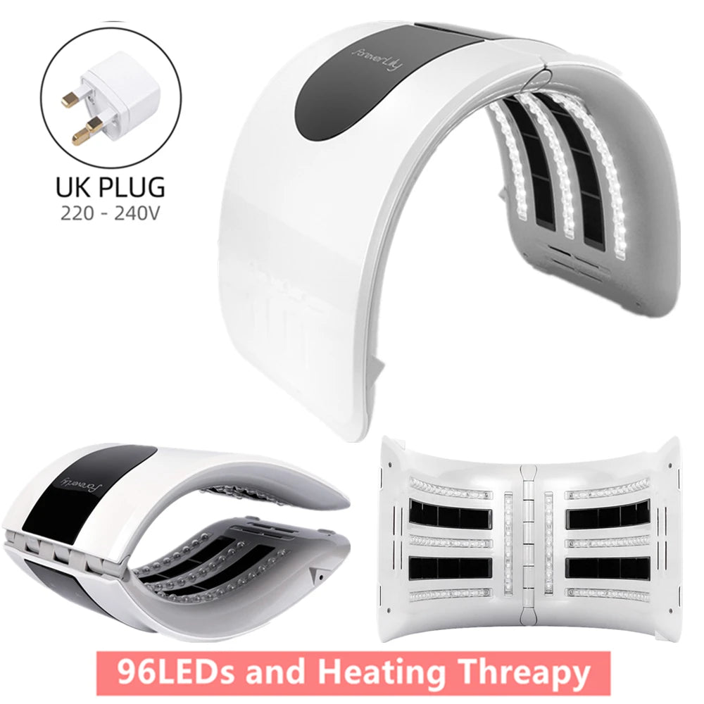 2 IN 1 Foldable 7 Color LED Photon 30-60℃ Heating Threapy Face&Body Mask Machine Salon Home Use Skin Rejuvenation Acne Skin Care