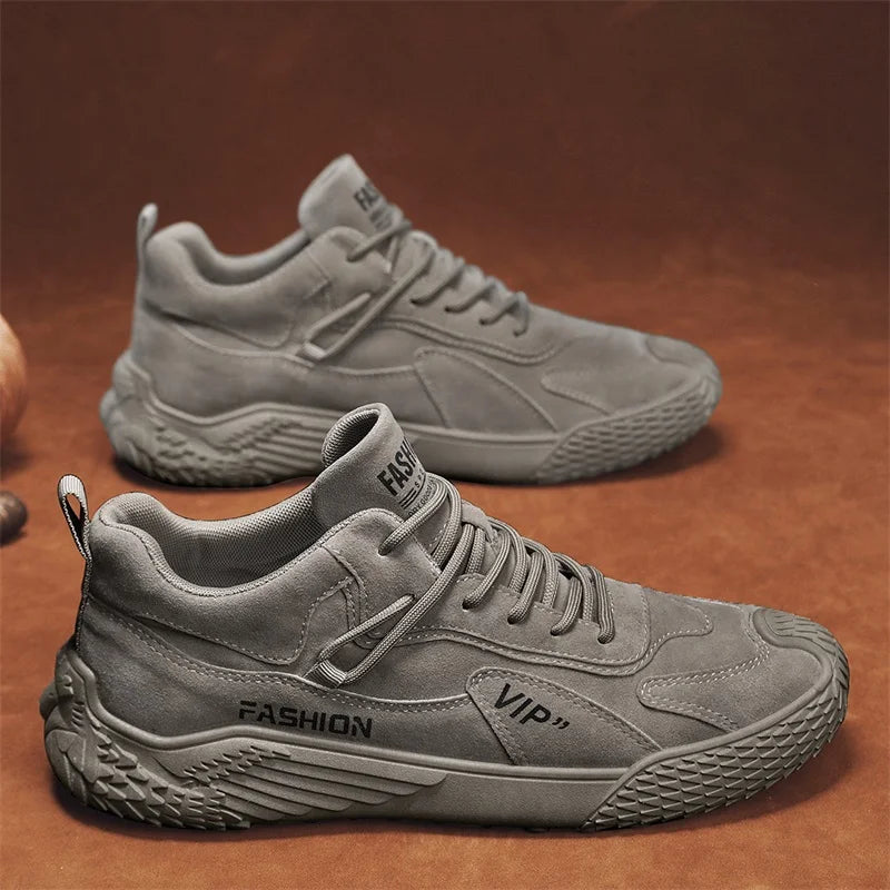 Spring New Men's Shoes, Comfortable Casual Shoes, Lightweight Trendy Versatile Solid Color Trendy Shoes, Men's Sports Thick-Soled Sneakers