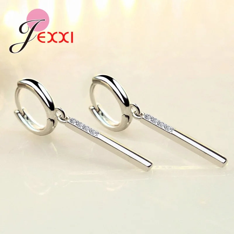 925 Sterling Silver Fashion Ear Jewelry Novel Design Simple Style Dangle Earrings For Women Wedding Engagement Jewelry