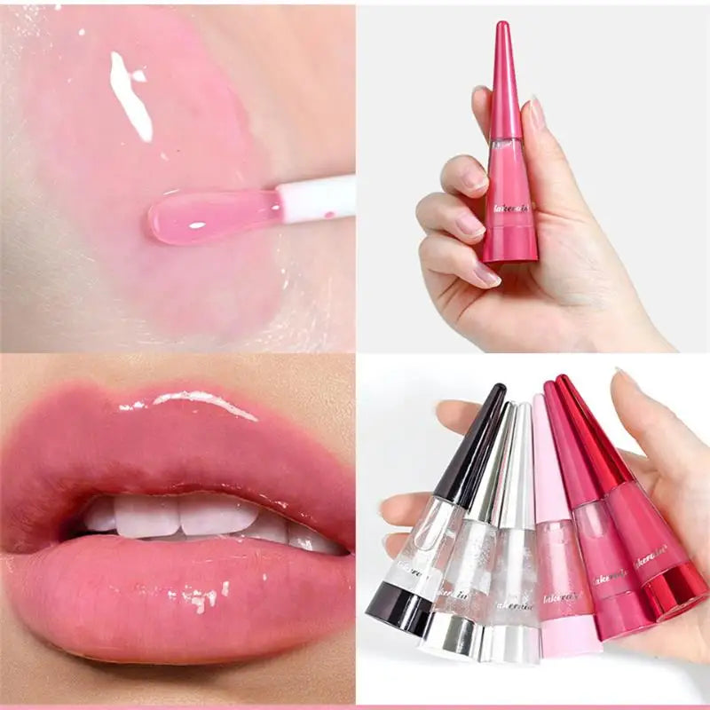 Lip Plumper Oil,Instant Plumping Clear High-Shine Gloss Hydrating Nourishing Volumizing Lip Gloss,Long-Lasting Moisture Makeup