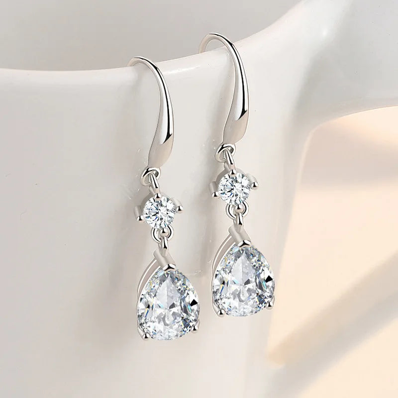 925 Sterling Silver Earrings luxury Circle Zircon Hoop Earring for Grils Woman Wedding party Jewelry Gifts Fine Jewelry