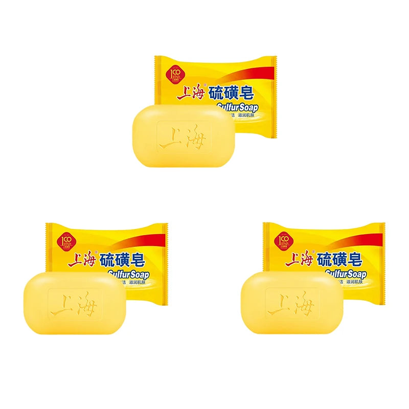 Shanghai Sulfur Soap Deeply Cleanse Gently Refresh Nourish Skin Oil Control Face Body Cleansing Soap Bar