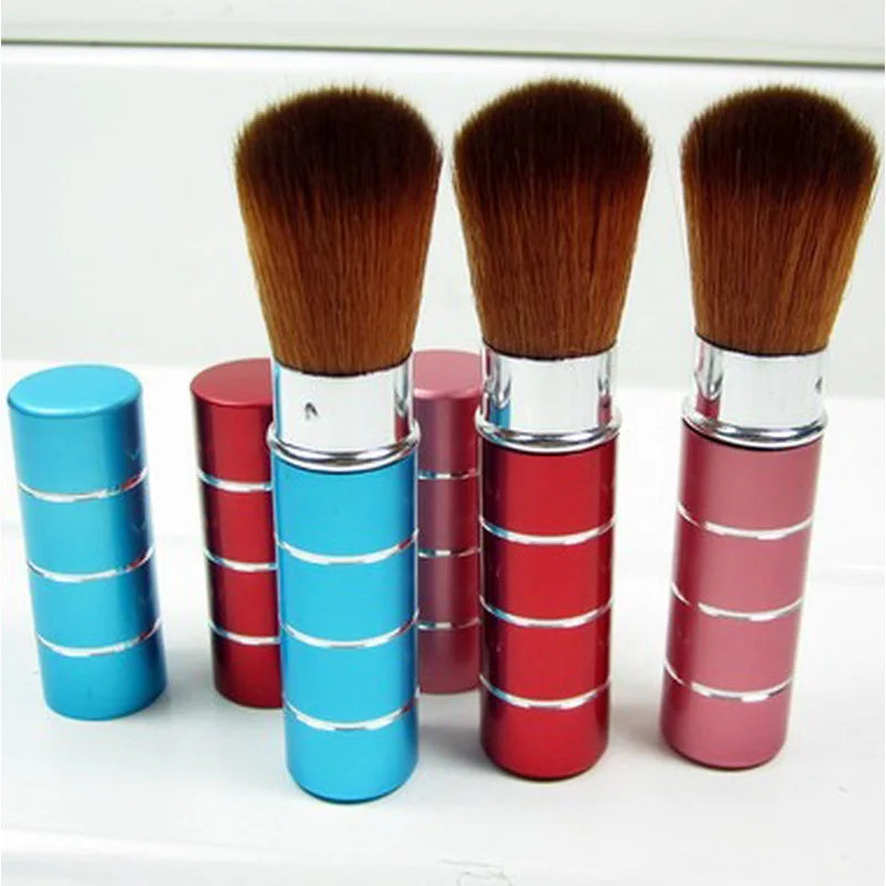 Retractable Dome Blush Make Up Brushes Aluminum Eyeshadow Foundation Facial Brushes Make Up Cosmetic Tools Women Girls Wholesale