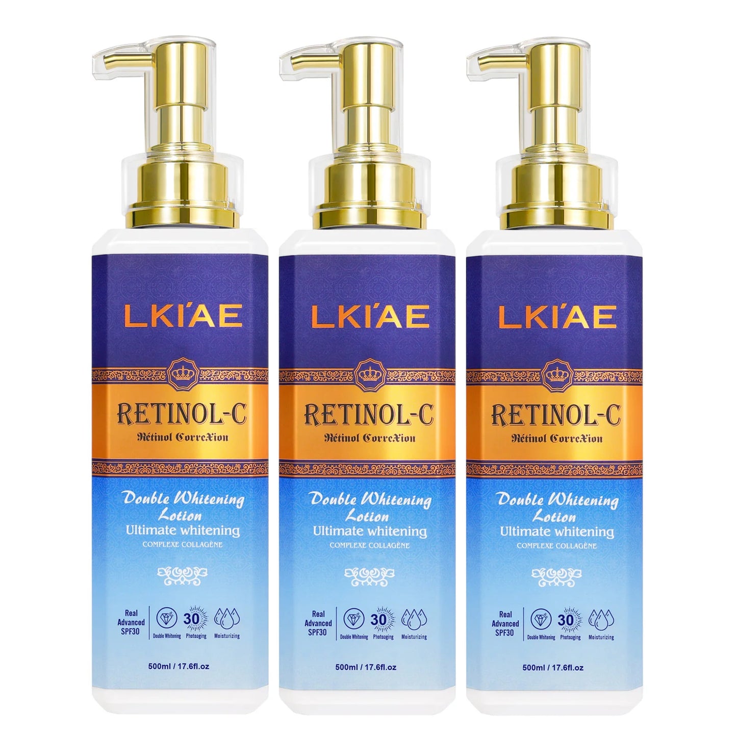 LKIAE Retinol Whitening Skin Care Set, Moisturizing, Reduce Wrinkles, Fine Lines, Dark Spots, With Collagen, Snail Extract