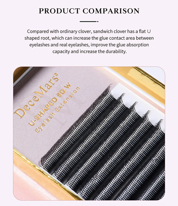 DeceMars U-Shaped 8D Eyelash Extensions (12lines/Tray)