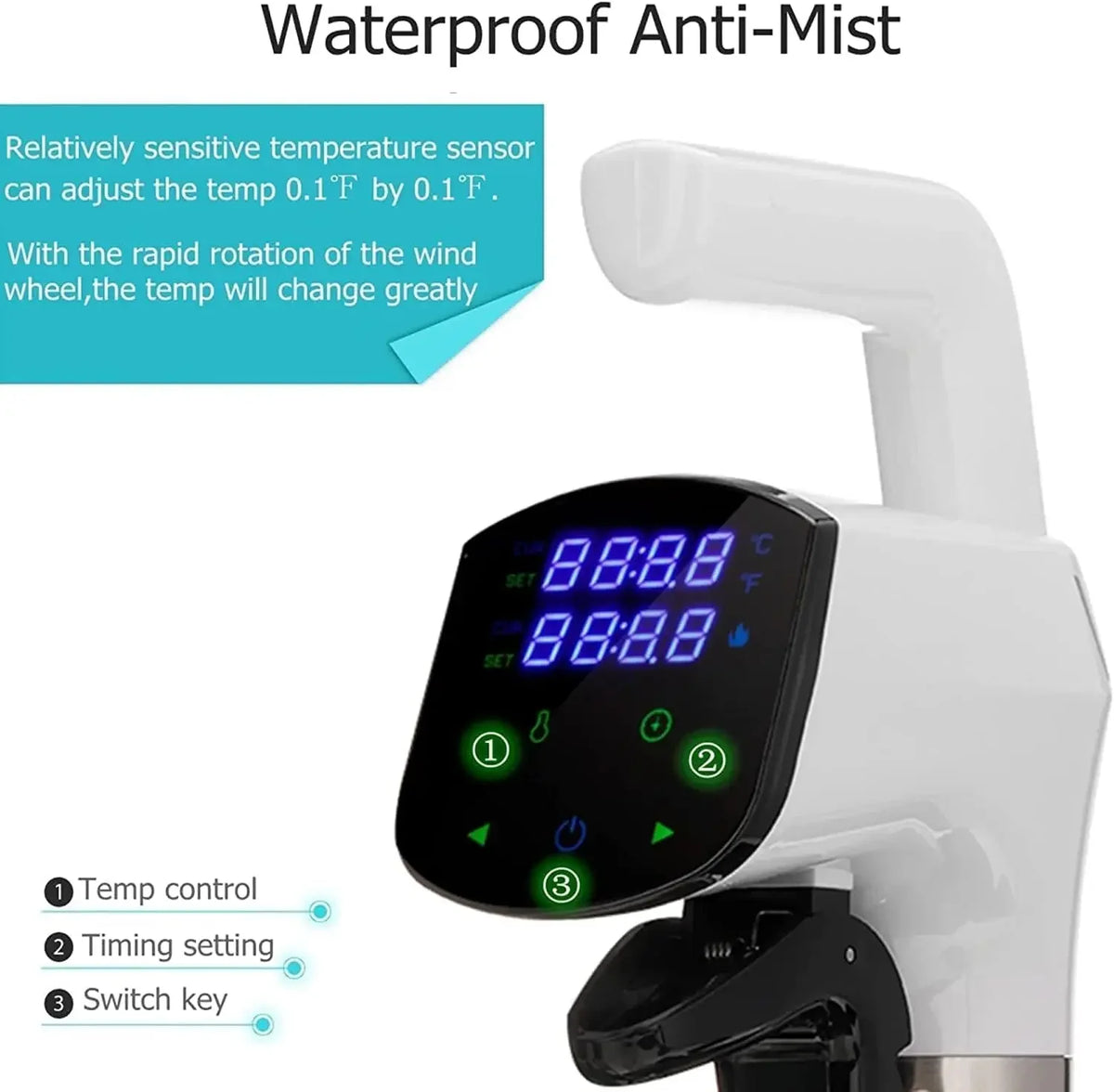 Sous Vide Immersion Circulator - Digital Temperature Control Water Cooker with Stainless Steel Heater for Professional Home Use