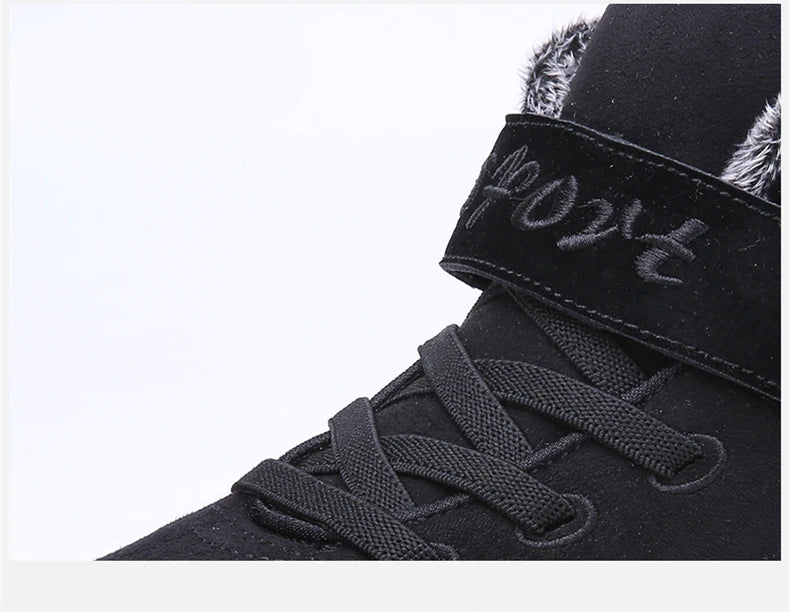Waterproof Winter Men Boots Cow Suede Warm Snow Women Boots Men Work Casual Shoes High Top High-top Non-slip Ankle Boots