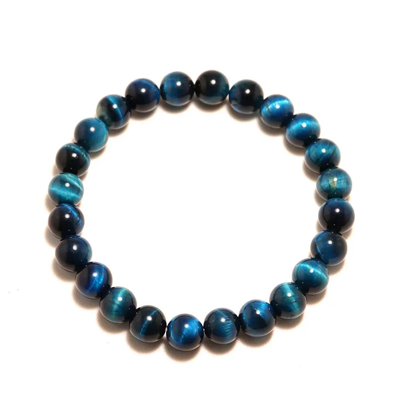 100% Real Natural Tiger Eyes Bracelet Men Women 6/8/10/12mm Grade A Smooth Beads Stone Braslet Yoga Meditation Braclet For Him