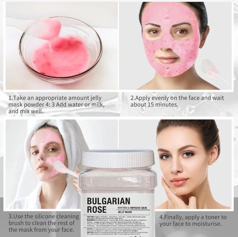 650g Gold Jelly Mask Powder Vampire DIY Plant Powder Masks Peel Off Vitamin C Hyaluronic Acid Facial Skin Care Rose Mud Mask