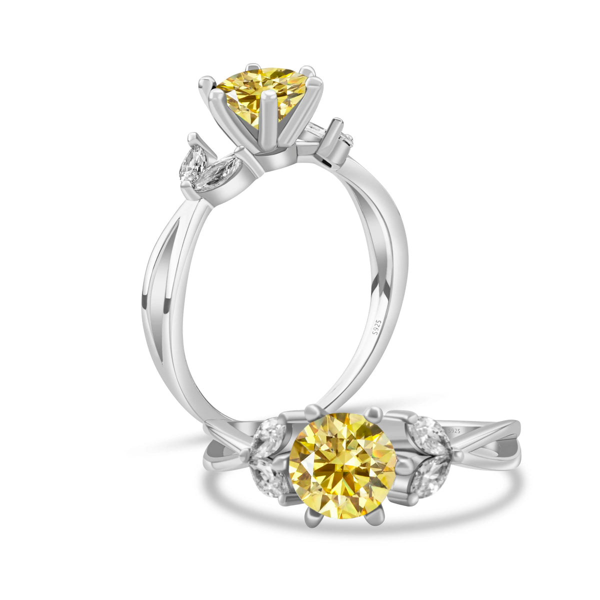 6.5MM 1CT D Color Moissanite Ring S925 Sterling Silver super Sparkling Ring Woman Man Daily Wear Engagement Wedding Rings Gift