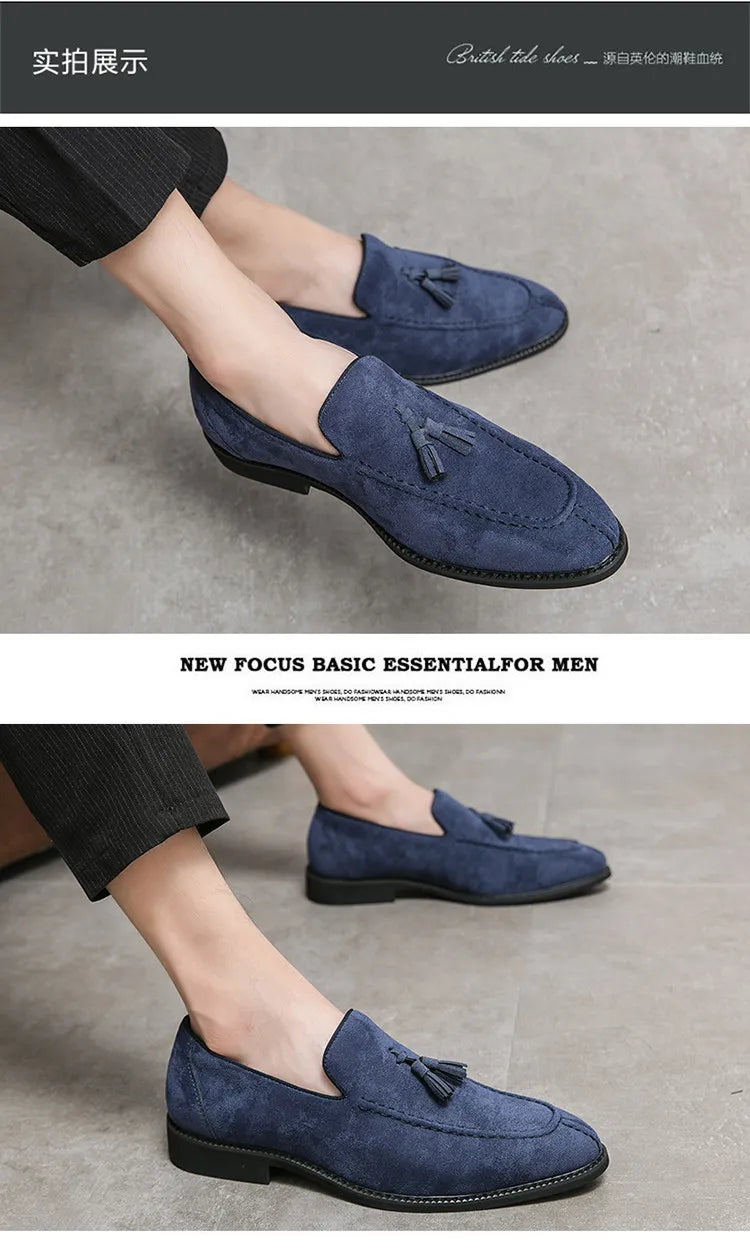 Men's Casual Leather Shoes Mens Fashion Patchwork Party Wedding Loafers Moccasins Men Slip-on Light Comfortable Driving Flats