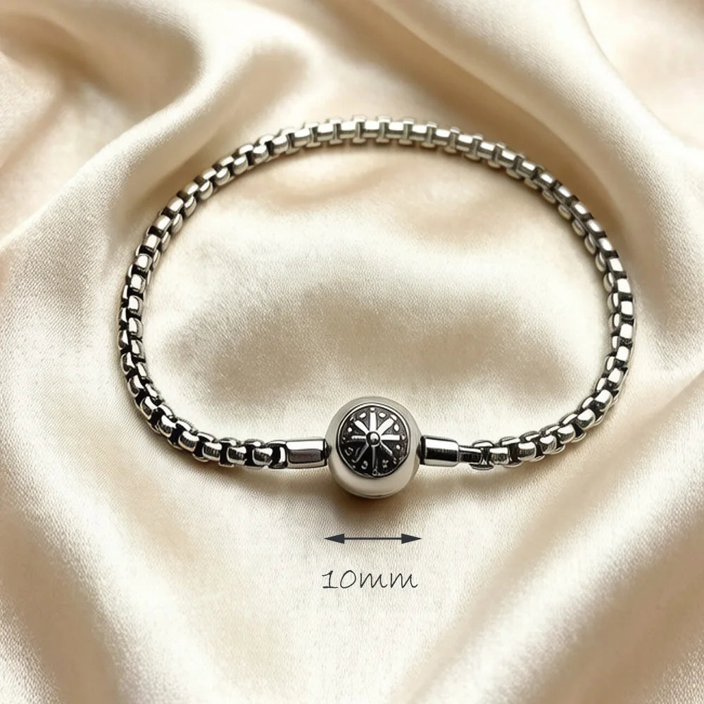 Karma Diy Link Chain Bracelets New 925 Sterling Silver Gift for Men & Women Europe Style Fashion Jewelry Beads Acessories
