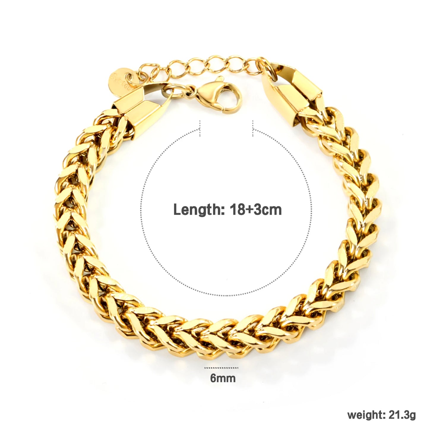 LUXUSTEEL 2-8mm Women‘s Stainless Steel Chain Bracelet Geometric Charm Chain Metal Female Bracelet Fashion Jewelry Party Gifts
