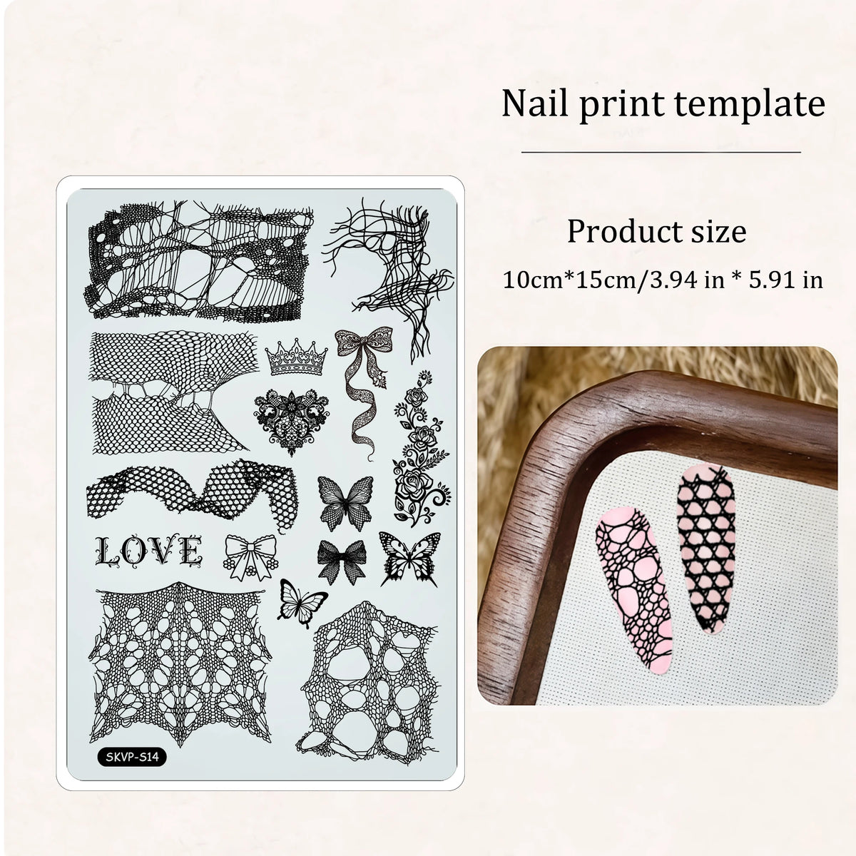 Nail Art Printing Template Cat pattern Line Drawing Gothic Butterfly Cartoon Cute For Nail Salon Nail Art Creative Hobbyist Tool