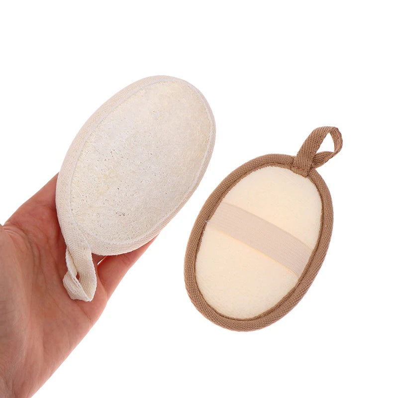 【Natural Loofah Body Scrubber Soft Exfoliating Sponge Shower Brush Cleaner Pad Body Skin Care Tool Bath Exfoliator Shower Puff】