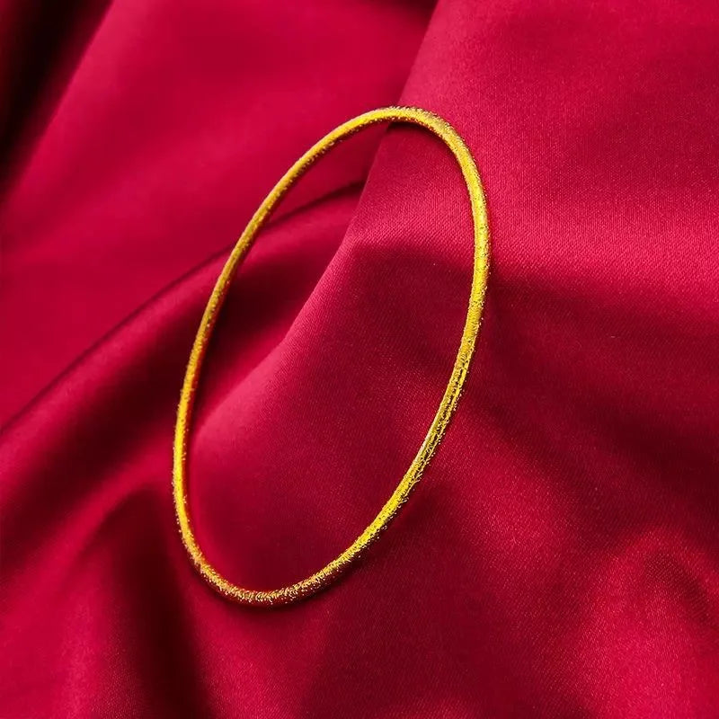 9999 24K Real Gold Bracelet for Women 999 Three Lives Three Generations Smooth Starry Sky with Fine Circles 24K Jewelry