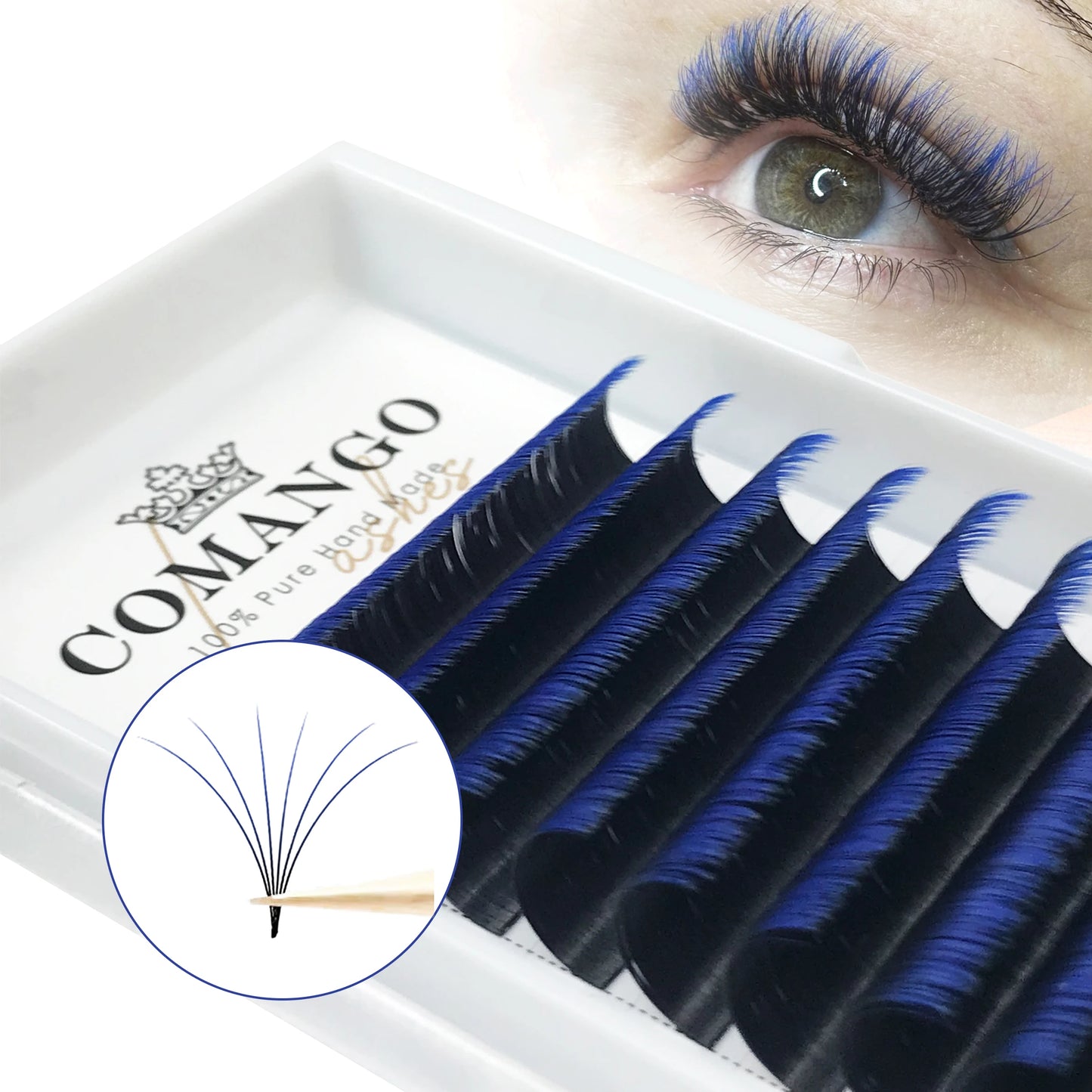 0.07mm Ombre Easy Fan Lashes Extension C/D Curl Wispy Natural Soft Gradient Pink/Blue/Green/Purple Volume Fans Silk Mink Lashes