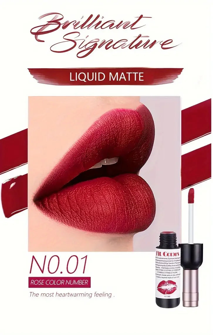 Red Wine Bottle Design Makeup Lip Gloss,Velvet Matte Lip Gloss Liquid Lipstick, High Colour Development,for Natural Lip Makeup