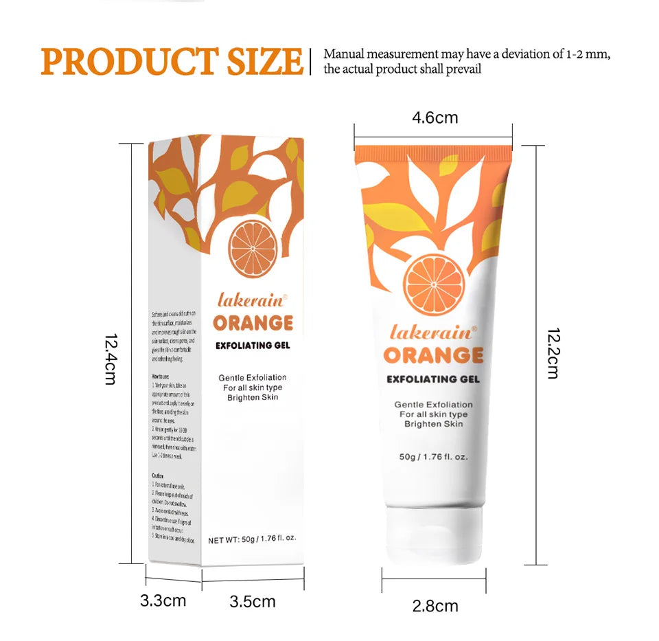 50ml Orange Exfoliateing Gel Dead Spot Remover Brighten Peeling Gentle Repair Scrub Whiten Hydrating Moisturizer Women Skin Care