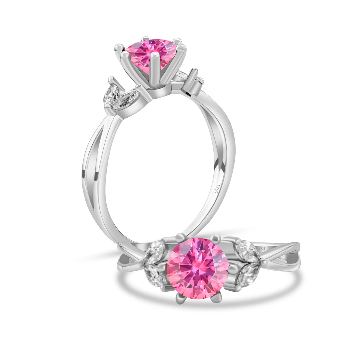 6.5MM 1CT D Color Moissanite Ring S925 Sterling Silver super Sparkling Ring Woman Man Daily Wear Engagement Wedding Rings Gift