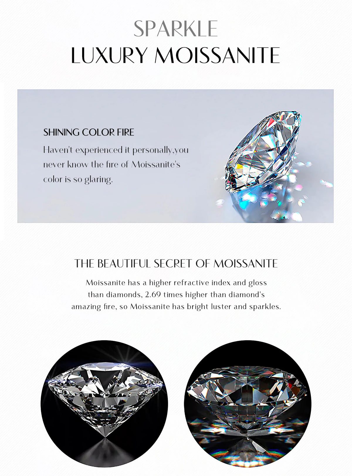 MODIAN Fashion Stacking Slim Rings 925 Sterling Silver Sparkling Round Moissanite Rings For Women Fine Jewelry