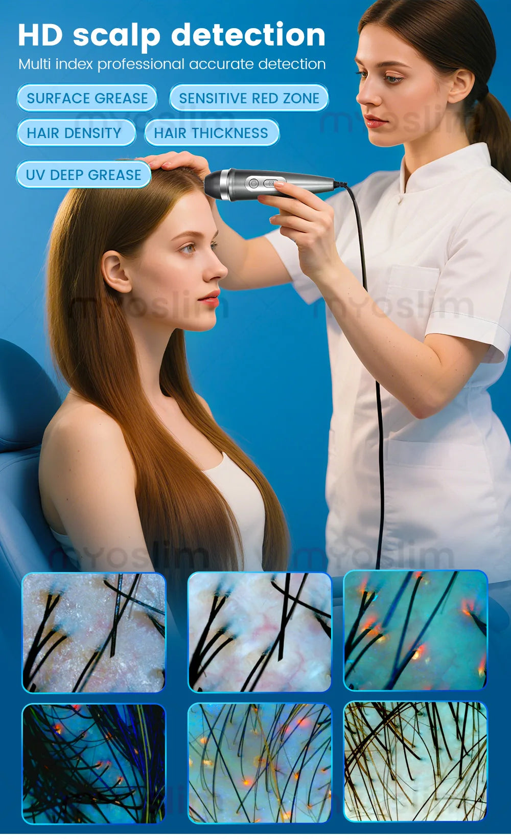 3D Facial Skin Analyzer Machine 21.5 Inch AI 8 Light Spectrum Skin Care Scanner Hair Analysis for Business Beauty Care