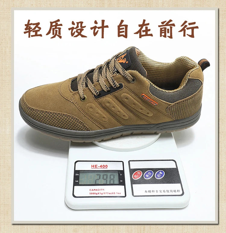 Male Jeans Footwear Winter Men Outdoor Casual Flat Shoes Classic Style Hiking Shoes Wear Resisting Anti-Skid Walking Middle Aged