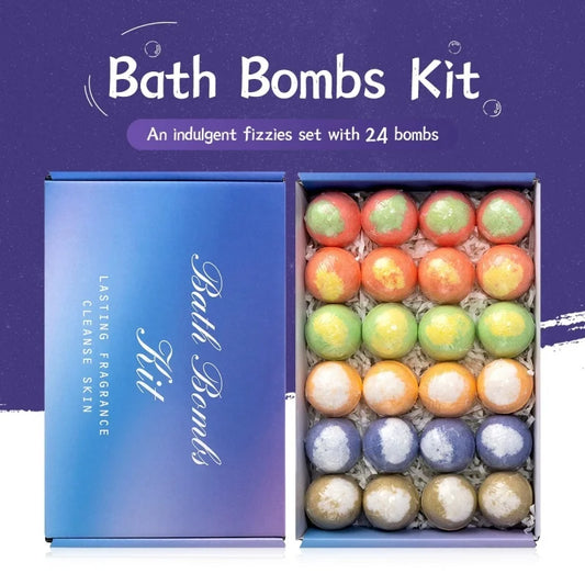 24pcs Bath Balls For Women Shower Bubbles Nourishing Bath Bubble Set For Bathtub Bathroom Travel Camping Home Holiday Spa