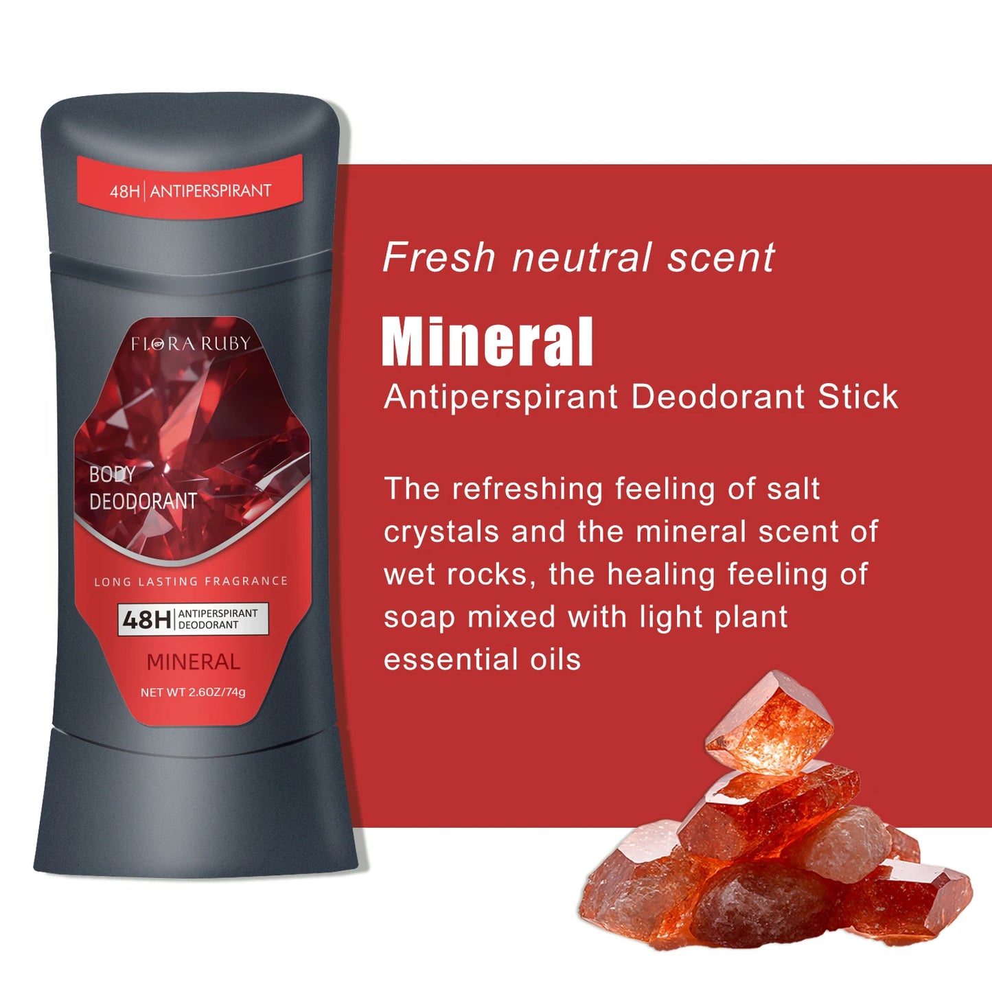 Men's Body Odor Remov Deodorant Stick Natural Remover Antiperspirant Stick Underarm Stop Sweating Care Lasting Refreshing Cream