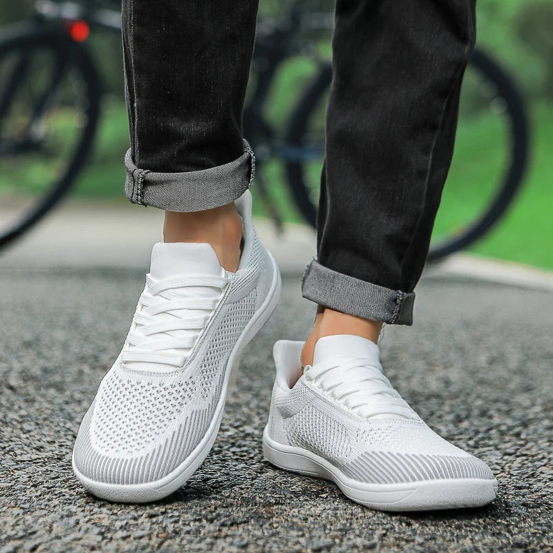 Plus Size 50 51 52 53 54 Wide Toe Box Barefoot Shoes Men Casual Mesh Shoes Minimalist Zero Drop Sneakers Breathable Big Foot