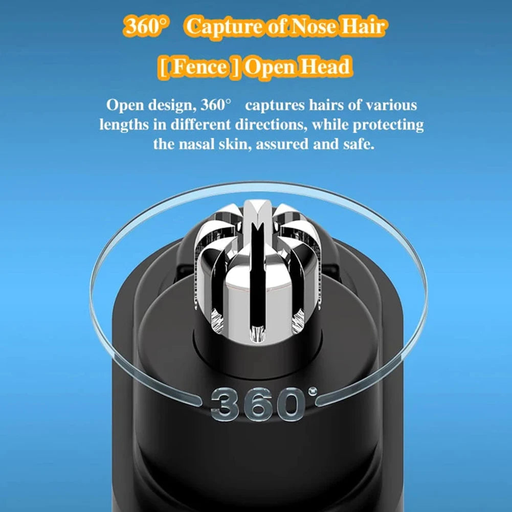Electric Painless Nose Hair Clipper Dual-Edge Blades Professional Nose Trimmer USB Charging Washable for Women Men