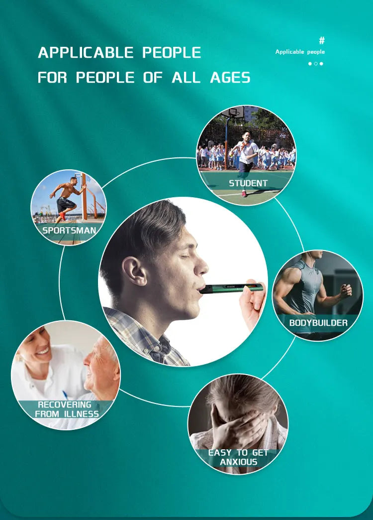 Breathing Training Device, Respiratory Muscle Training for Better Breathe, Guided Smart Breathing Exercise Assistant