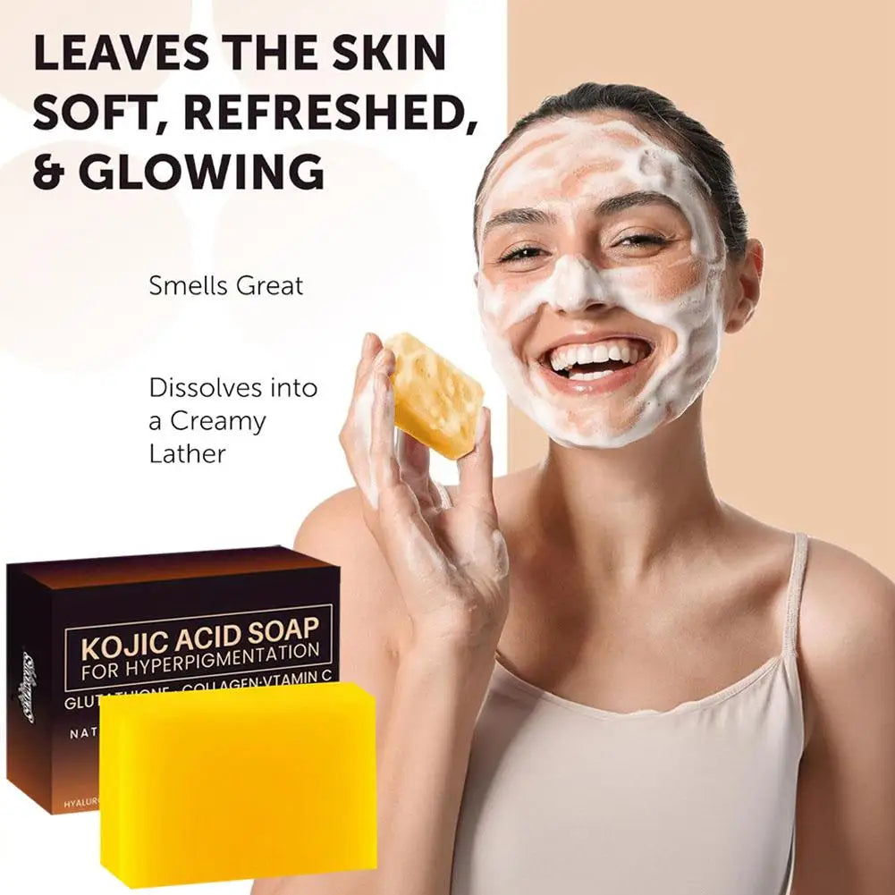 1/2Pack Kojic Acid Soap Handmade Soap Bar with Vitamin C, Retinol & Collagen, Skin Care Cleansing Dark Spot for Body & Face Wash